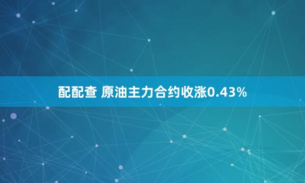 配配查 原油主力合约收涨0.43%